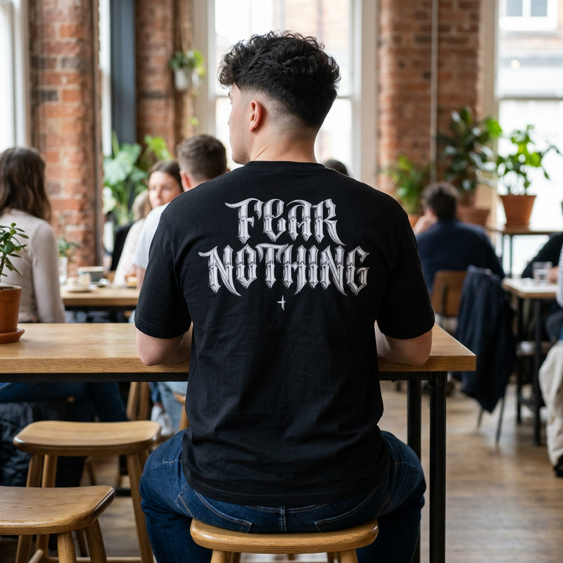 Fear Nothing Boxy Tee — Graphic Oversized T-Shirt